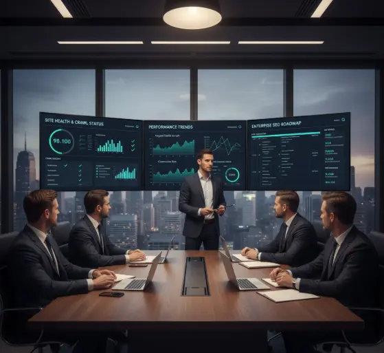 Novalab SEO Agency leading enterprise-level strategy meetings—turning deep technical insights into scalable growth.