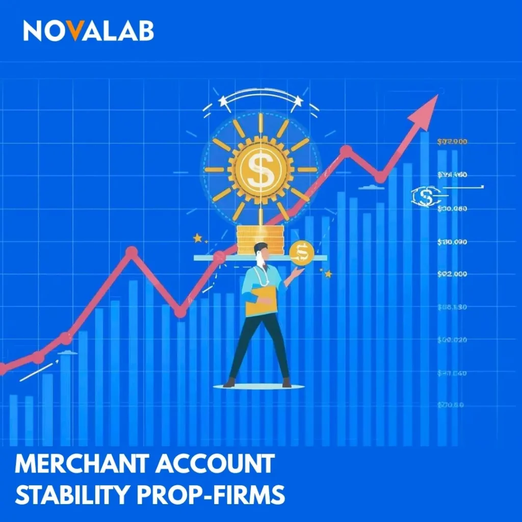 Novalab graphic showing merchant stability and payout consistency for proprietary trading firms
