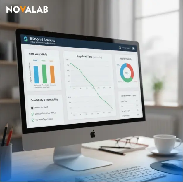 Keyword-rich: Includes NOVALAB, SEOSprint Analytics, Core Web Vitals, page speed, mobile usability, SEO metrics — ideal for technical SEO and performance optimization content.