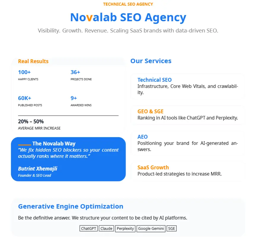 Technical SEO Agency pdf by Novalab SEO Agency