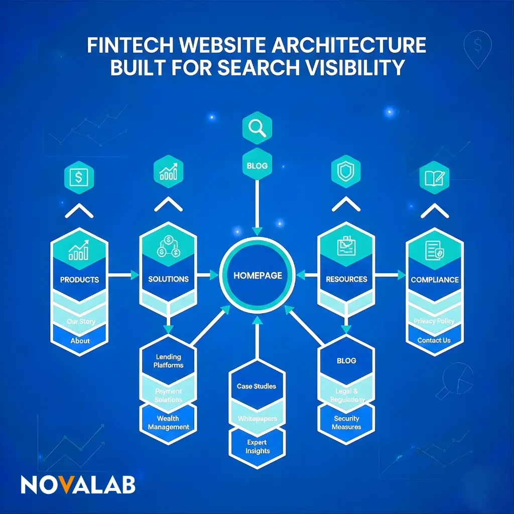 Fintech SEO website architecture by Novalab SEO Agency