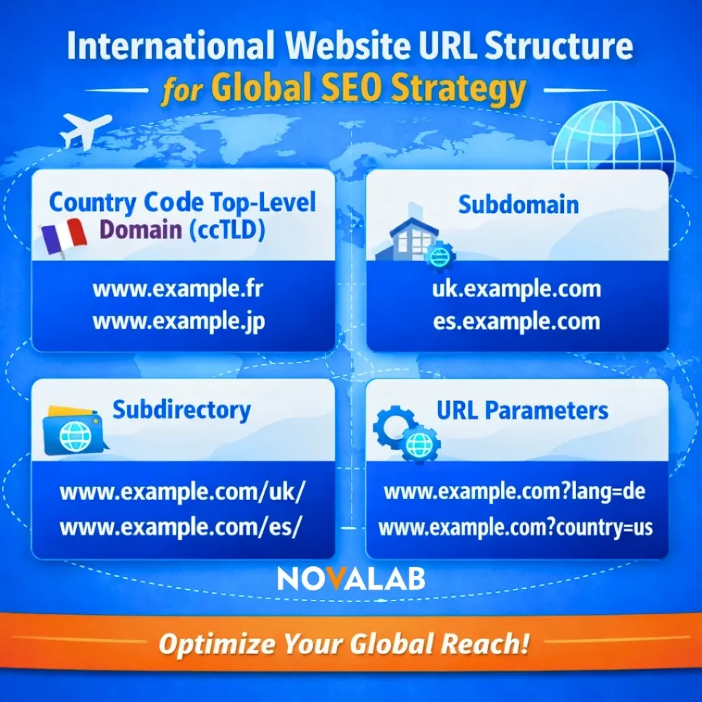 International website URL structure for global SEO by NovaLab