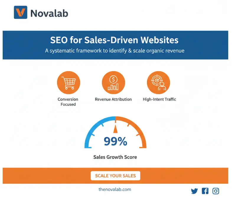 Novalab SEO for sales-driven websites focused on high-intent traffic, conversion optimization, and revenue growth.