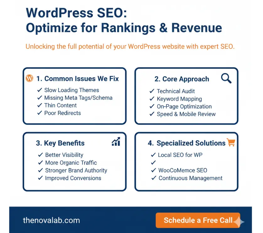 WordPress SEO strategy delivering higher visibility, organic traffic, and revenue growth – Novalab.